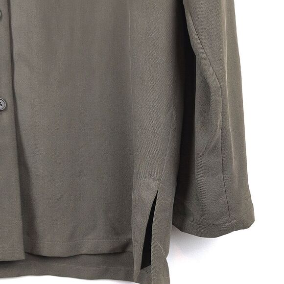 Lauren Ralph Lauren 100% Silk Button Front Roll Tab Sleeve Blouse Top Size 12 - Picture 4 of 9